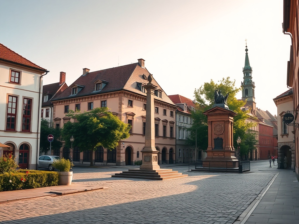 Widok na ulicę w Kwidzynie z lat 70. XX wieku, pokazujący typową architekturę i infrastrukturę tamtego okresu.